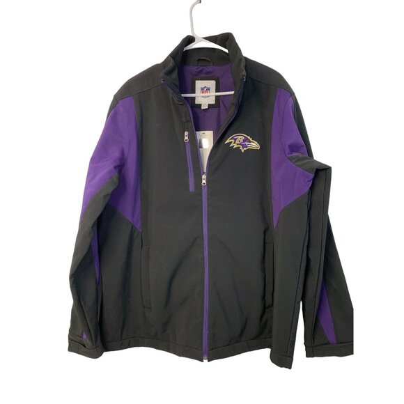 Baltimore Ravens Spelled Out NFL Jacket XL Black & Purple Polyester NWT 7226 - Picture 1 of 11